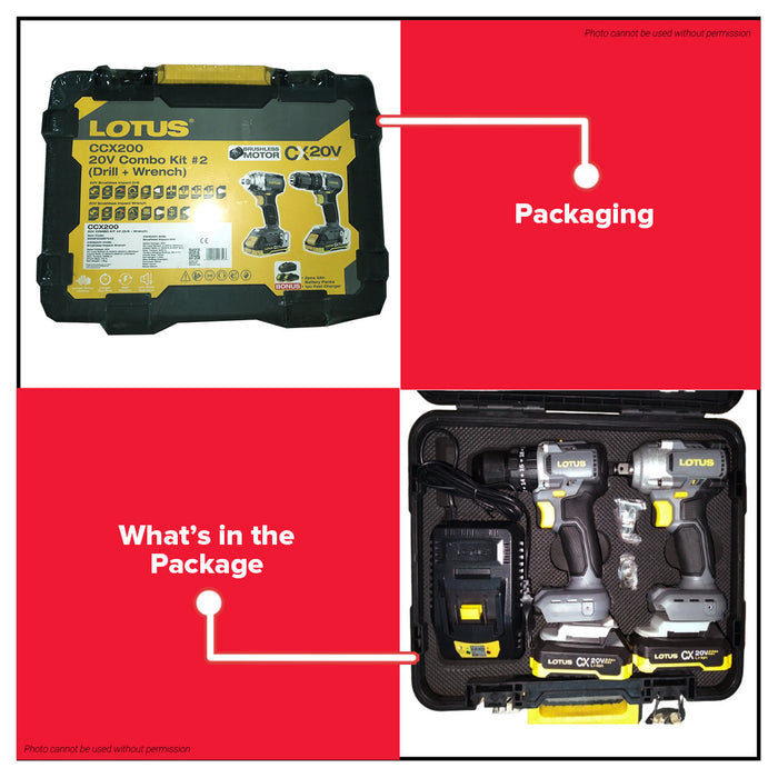 Buildmate x LOTUS Combo Kit #2 20V Impact Drill + Impact Wrench CCX200 LPT