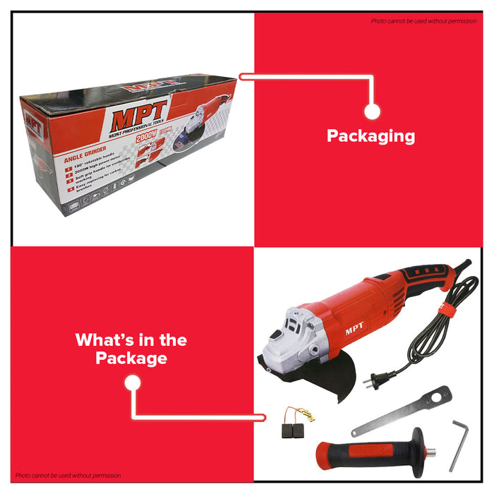 MPT 2000W Angle Grinder 180mm MAG1802 PT • MOST PROFESSIONAL TOOLS •