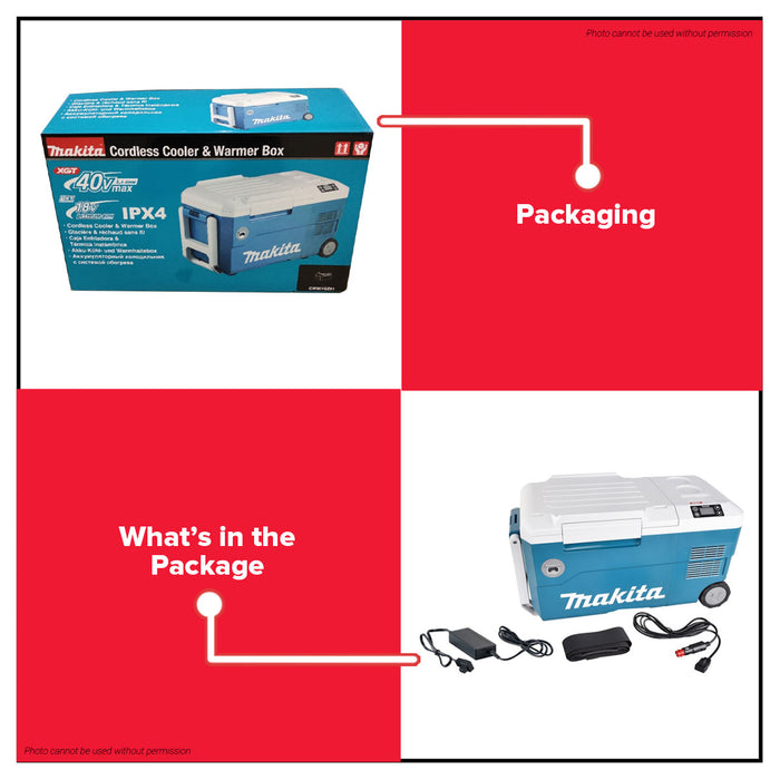 Buildmate x MAKITA Cordless Cooler and Warmer Box 20L XGT LXT 40V 18V 12V 24V Portable Refrigerator CW001GZ01