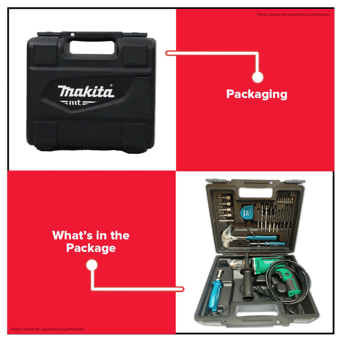 Buildmate x MAKITA 430W Hammer Drill 13mm Keyed Chuck Variable Speed Reversible Impact Drill M8103KX2M