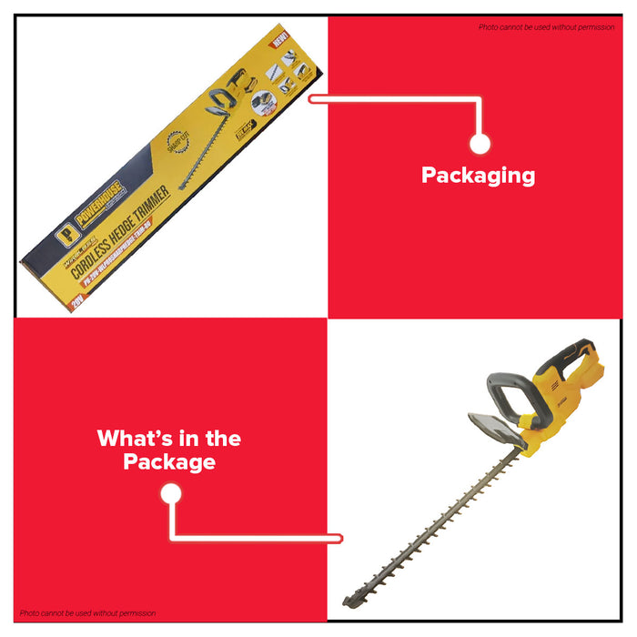 PowerHouse Bare Unit Cordless Sharp Cut Hedge Trimmer 20V  Charger and Battery not included PH-20V-WLPROSHARPHEDGE-TRIM-BU PHPT