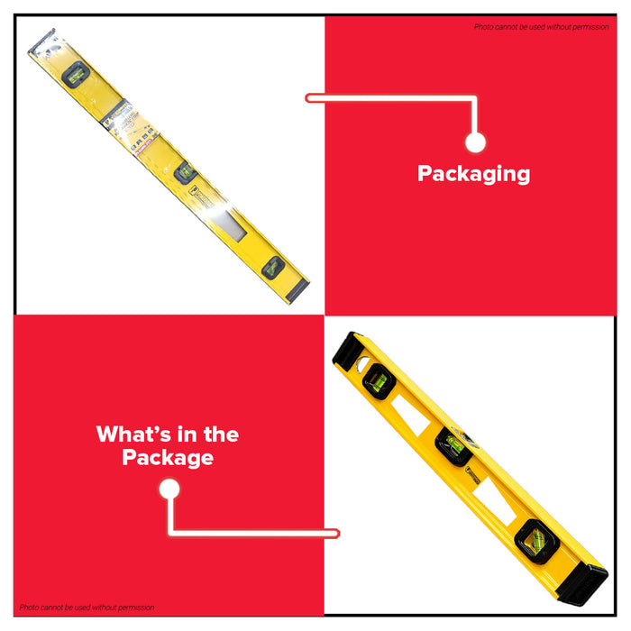 Buildmate x POWERHOUSE Aluminum Level w/Magnetic Strip Yellow 36 PH-ALMS-36Y PHHT