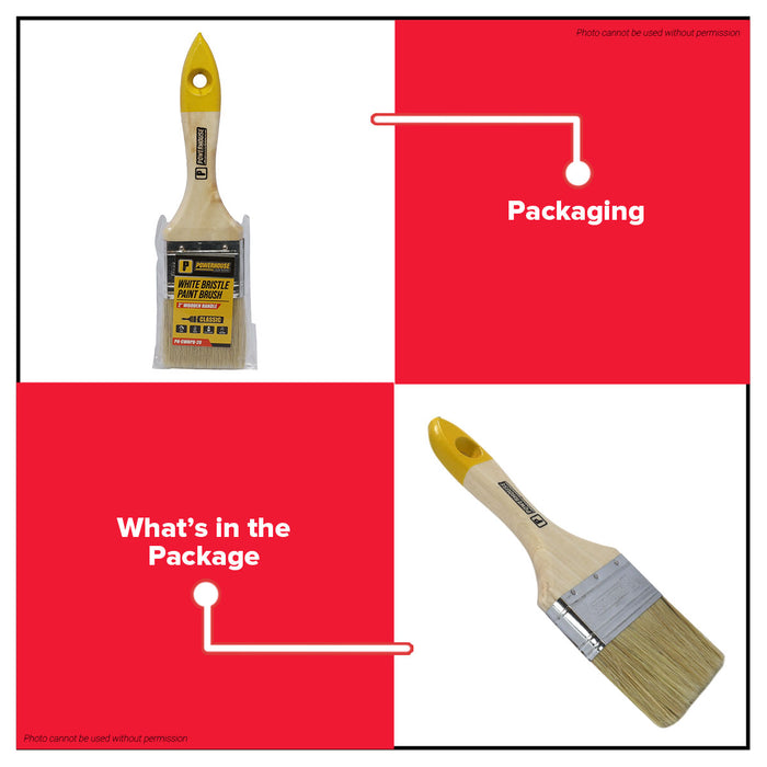 BUILDMATE x POWERHOUSE Premium Paint Brush | White Bristle 1”–4” Smooth Finish PHHT