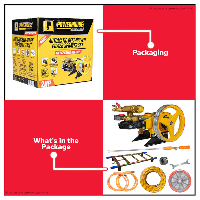 Buildmate x PowerHouse Heavy Duty Automatic Belt Driven Power Sprayer Pressure Washer Set 2HP (PH-PSPRAYER-SET-2HP) PHI