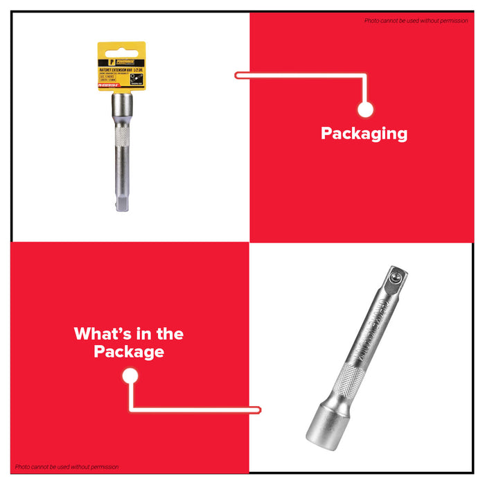 PowerHouse 5" Ratchet Extension Bar 1/2" Drive for Socket Wrench Use PH-RTEXTB12D-5 PHHT