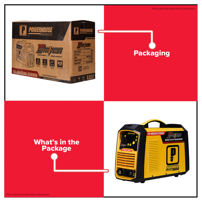 Buildmate x PowerHouse Inverter Type Welding Machine TIG Striker 300amp (TIG-MMA300-STRIKER) PHWM