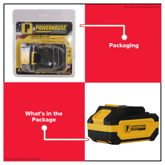 Buildmate x PowerHouse 20V 4.0Ah Wireless Pro Lithium-Ion Battery Pack PH-XBT-4000MAH PHPT