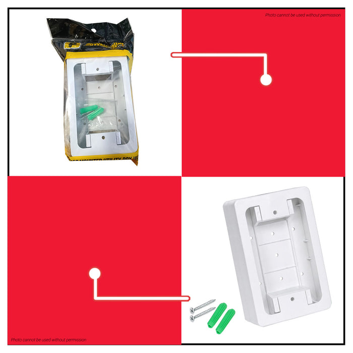 Buildmate x PowerHouse PVC Surface Mounted Utility Box White Flame Retardant Electrical Box PHE-SMUB-42 PHE
