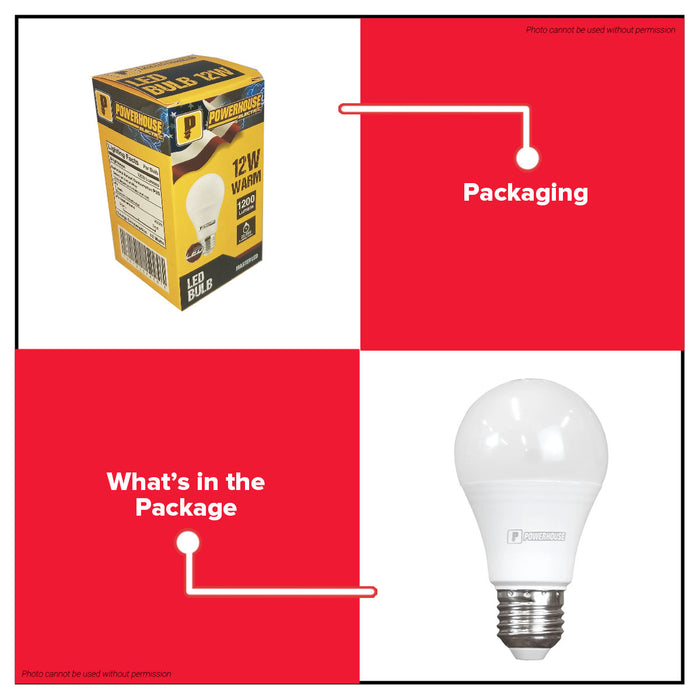 LIGHTHOUSE LED Bulb E27 (PREMIUM) 12W A60 DAYLIGHT | WARM WHITE SOLD PER PIECE •BUILDMATE•