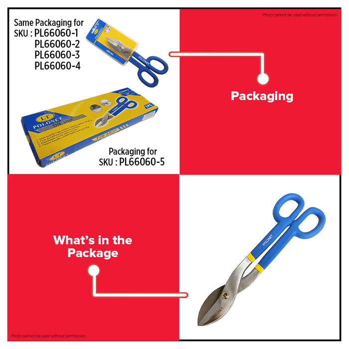 BUILDMATE x POLOLOCK by POLONET Tin Snip 8” / 10” / 12” / 14” / 16” – Heavy Duty Metal Cutting Shears