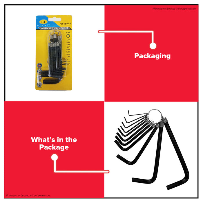 BUILDMATE x POLOLOCK Allen Key Wrench Set – SAE & Metric Sizes | 7pcs / 8pcs / 10pcs / 11pcs Hex Key Set for Repair, Assembly & Maintenance Tools