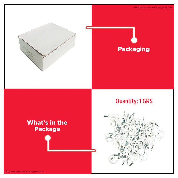 BUILDMATE x POLOLOCK Cup Hook with PVC Coating ½", ⅝", ¾", ⅞", 1", 1-¼", 1-½", 2" | Durable Wall & Ceiling Hook