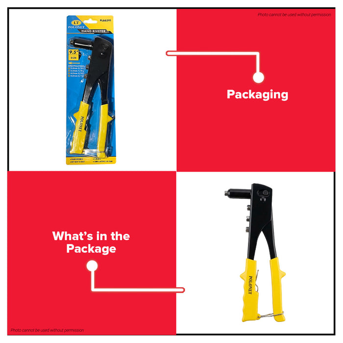 Buildmate x Pololock Hand Riveter 9.5" Heavy-Duty Alloy Steel PL66391