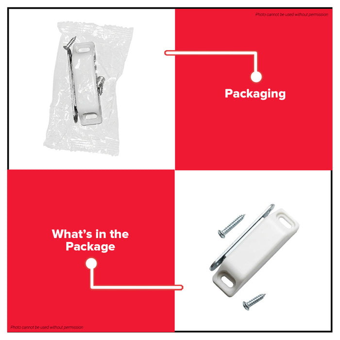 Buildmate x Pololock Magnetic Catches w/Screw 45mm/60mm White ABS Plastic Steel PL88290