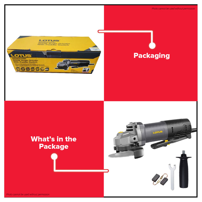BUILDMATE Lotus 900W Angle Grinder 4 Inches Electric Polishing and Grinding Cutting Power Tool SG900XR-  LPT