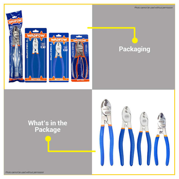 BUILDMATE Wadfow Cable Cutter 6" -10" Carbon Steel  Cable Shear Wire Trimmer Pliers Electrician Lineman Snipping Tool SOLD PER PIECE - WHT