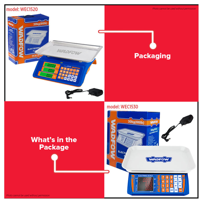 BUILDMATE Wadfow Electronic Digital Weighing Scale 30kg Rechargeable Kitchen Measuring Tool Timbangan WEC1520 - WPT