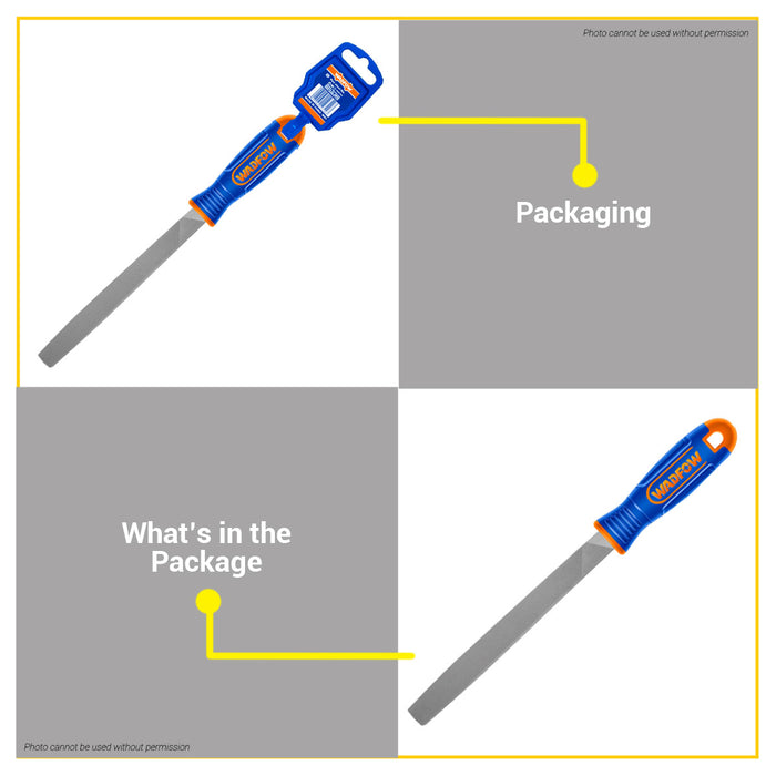BUILDMATE Wadfow T12 Steel File Flat / Half Round / Square / Triangle Metal Hand Shaping Metalworking Workshop Filing Tool - WHT