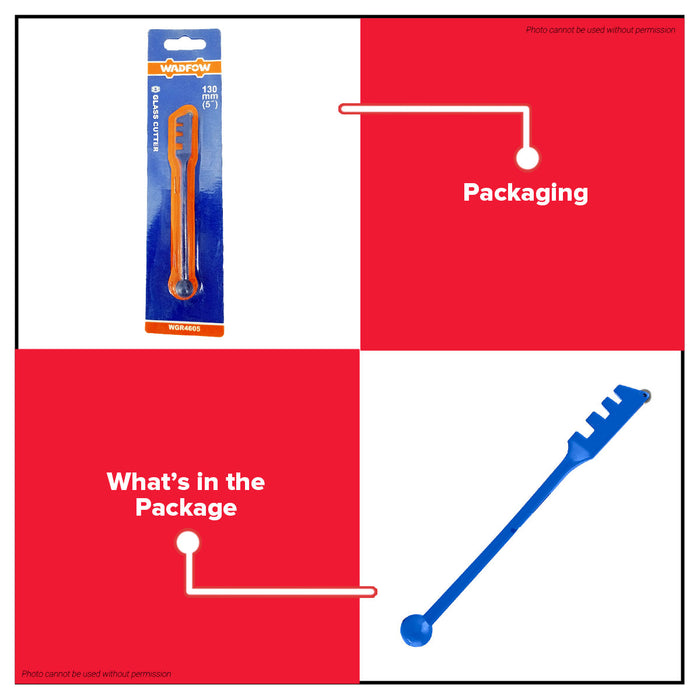 BUILDMATE Wadfow 5" Glass Cutter YG6X Blade Glass Scoring Tool Wheel Cutter With Zinc Alloy Handle Glass Knife Cutting Tool WGR4605 - WHT