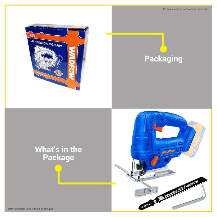 BUILDMATE Wadfow Lithium-Ion Cordless Jig Saw 20V Wood Cutting Machine Jigsaw Woodworking Cutter Power Tools WLS1565 - WCPT