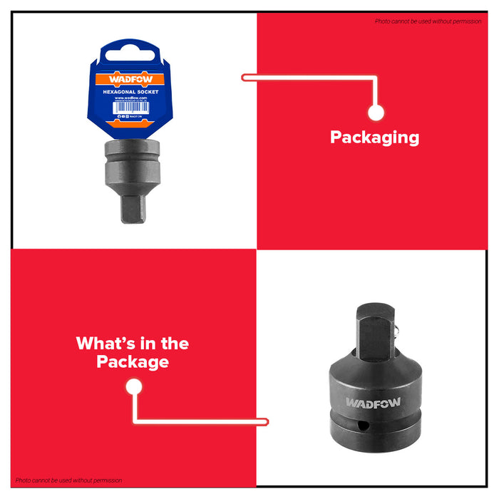 Buildmate x Wadfow 3/4"F to 1/2"M Impact Socket Adapter Cr-V WMS1234 WHT