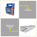 BUILDMATE Wadfow 1000PCS/SET Staples Wire 0.7mm / 6mm - 14mm Heavy Duty Stapler Wire Nails For Manual Tacker Staple - WHT
