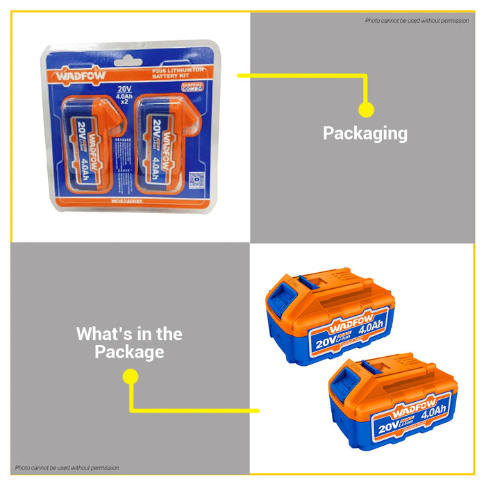 BUILDMATE Wadfow P20S Lithium-Ion Battery Kit Replacement Battery WOS240685 - WCPT