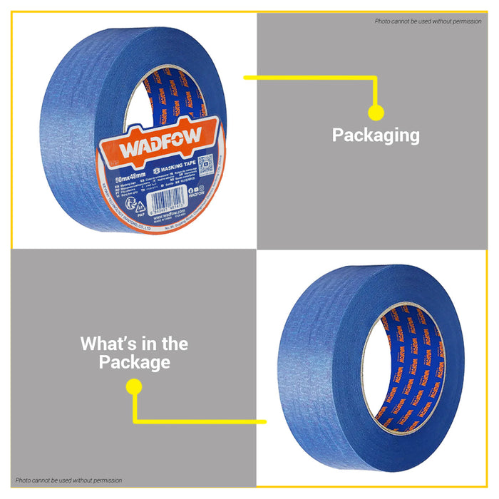 BUILDMATE Wadfow Masking Tape 12mm - 48mm Adhesive Blue Colored Tape For Painting and General Masking Applications SOLD PER PIECE - WHT