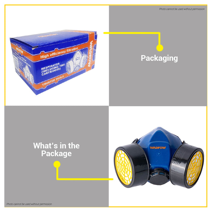 Wadfow High Efficiency Filtration Mask Paint Respirator (Including Two Cartridges) WRJ2502 WHT