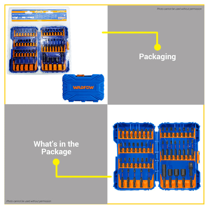 BUILDMATE Wadfow 50PCS/SET Impact Screwdriver Bits Set Accessories for Cordless Tools Compact DIY Multi-Bit Tool Kit WSV2005 - WHT