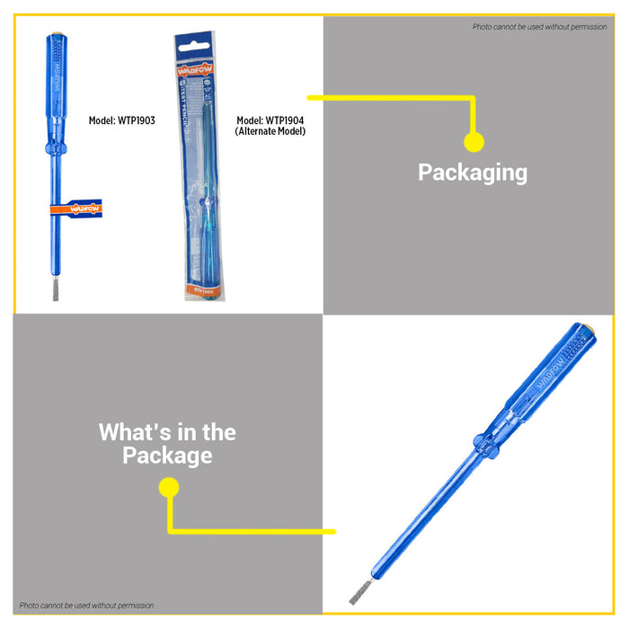 BUILDMATE Wadfow Test Pencil 4x100mm AC 100-500V Voltage Tester Light Flat Head Screwdriver Electric Circuit Detector Pen - WHT