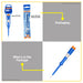 BUILDMATE Wadfow Test Pencil 3x140mm AC 100-500V Voltage Indicator Tester Light Flat Head Slotted Screwdriver Electric Circuit Live Detector Pen - WHT