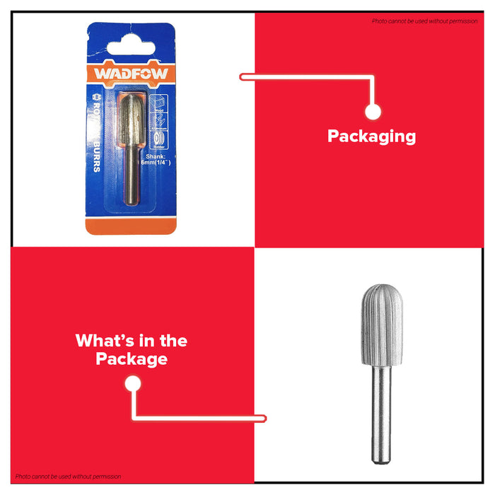 WADFOW 6mm Rotary Burrs for Deburring Wood, Rubber, and Aluminum WHT - BUILDMATE
