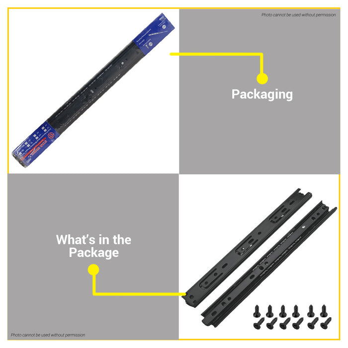 BUILDMATE Starwheel Full Extension Ball Bearing Drawer Slide Heavy Duty #605 12" / 14" / 16" / 18" / 20" inches [SOLD PER PAIR]