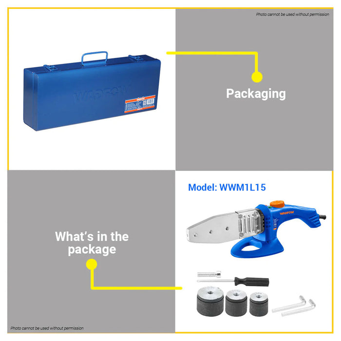 BUILDMATE Wadfow Plastic Tube Welding Tools 800W / 2000W Fusion Machine Pipes Welder Kit Heating Tool Heads Set for PPR and PE - WPT