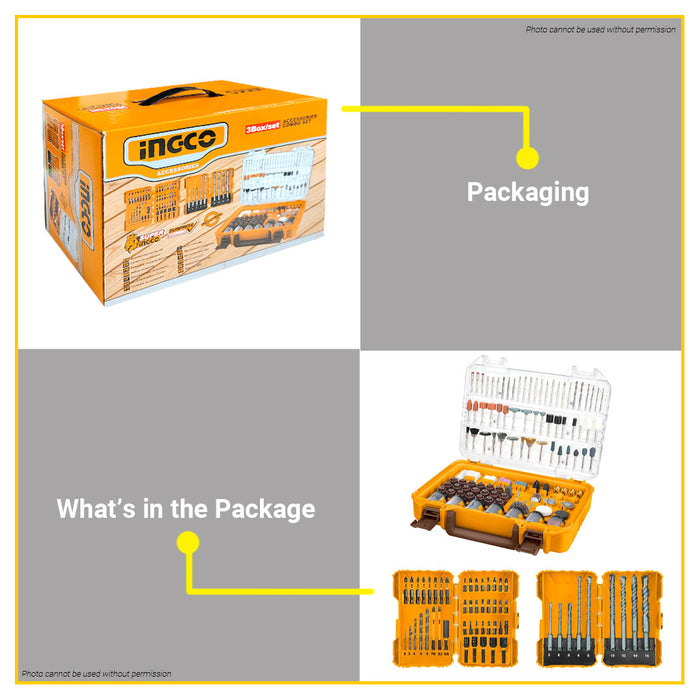 BUILDMATE Ingco 4pcs Accessories Box Set  / 3pcs Accessories Combo Box Set Twist Drill Bits Impact Screwdrivers Mini Drill Accessories Tools Kit - IPX