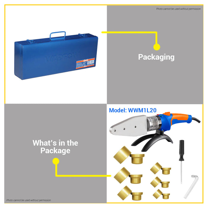 BUILDMATE Wadfow Plastic Tube Welding Tools 800W / 2000W Fusion Machine Pipes Welder Kit Heating Tool Heads Set for PPR and PE - WPT