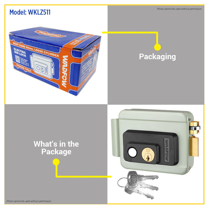 BUILDMATE Wadfow Electric Rim Lock WKLZ511 - WHT