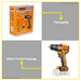 BUILDMATE Ingco 20V Compact Brushless Cordless Impact Drill 66N.m Rechargeable Portable Impact Drill Driver Tool For Automotive & Home Improvement CIDLI206681 - ICPT