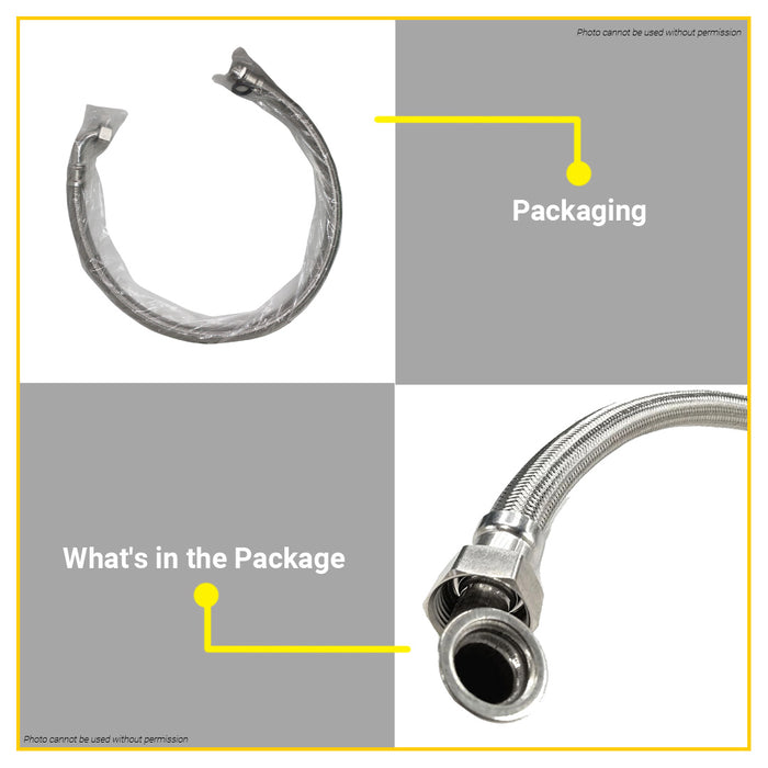 BUILDMATE Dayuan Braided Stainless Steel Flexible Hose Tube for Water Pump 100cm DY-BT100