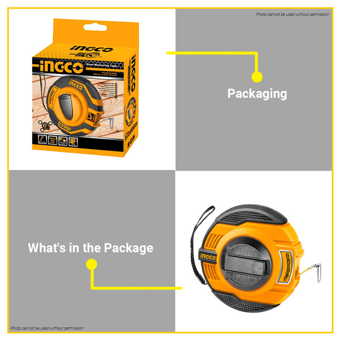 BUILDMATE Ingco 12.5mm Steel Measuring Tape Metric/Inch Marking Ruler Dual Scale Tape Measure Measurement Tool - IHT