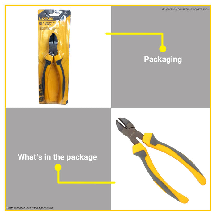 LOTUS Diagonal Plier Eco 8" Inch / 200mm Side Cutter Wire Cutters Cutting Pliers LDCP200DF BUILDMATE