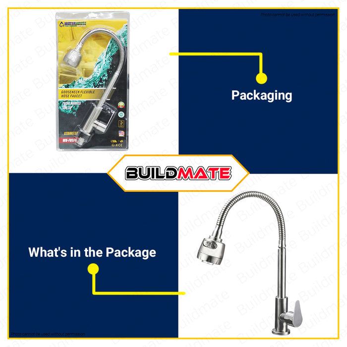 WATERHOUSE Gooseneck Flexible Hose Faucet Pillar Mounted Sink Tap Bar Sink Faucet WH-FUSF6 •BUILDMATE•