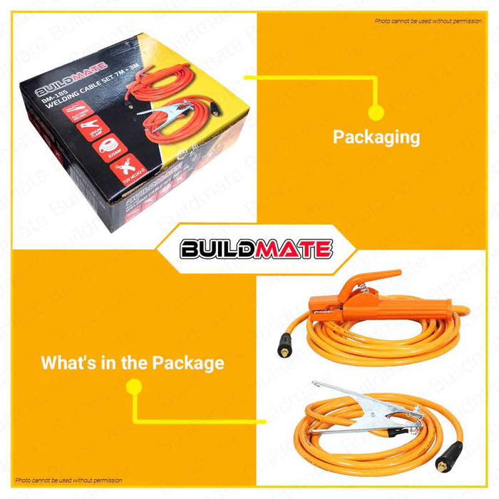 Buildmate | Welding Cable Set - 3M Ground Cable + 7M Welding Cable BM-185