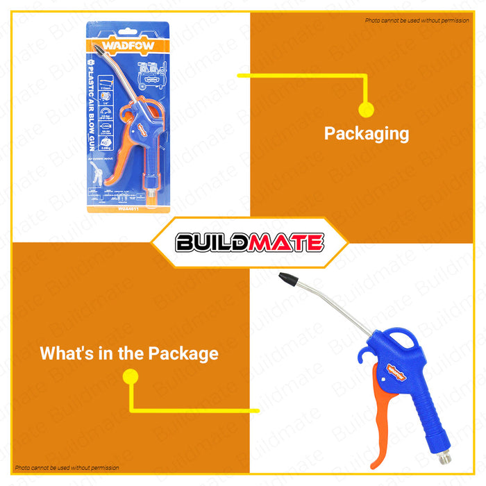 BUILDMATE Wadfow Plastic Air Blow Gun for Hose 100mm Air Duster Blowing Gun Air Compressor Blow Gun Dust Cleaning Air Blower Gun Accessories Air Blower Gun WGA4611 • WHT