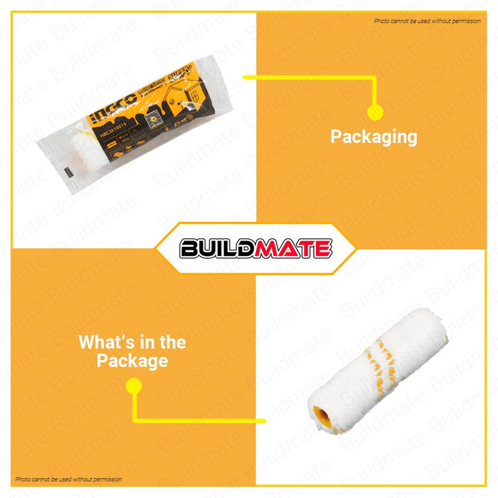 BUILDMATE Ingco Roller Cover Paint Cover 4" Inch 100mm Inner Wall Cylinder Brush Paint Roller Painting Roller Paint Tool HRC3610016 | HRC3610012 • HT2