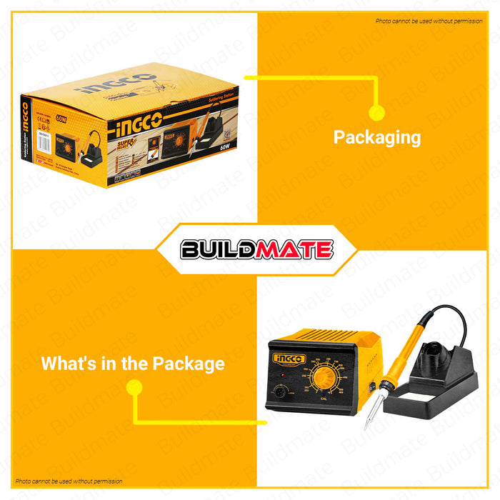 BUILDMATE Ingco 60W Soldering Iron Station 60W Straight Tip MANUAL / DIGITAL Welding Iron Set • IHT