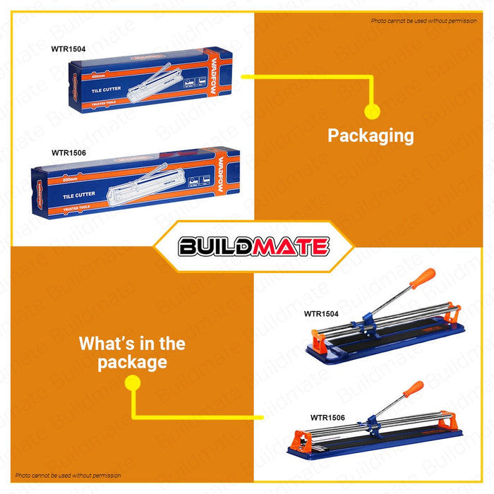 WADFOW Tile Cutter Carbide 400MM | 600MM [SOLD PER PIECE] Manual Tile Cutter Tungsten Carbide Cutting Ceramic Cutter Floor Cutter WTR1504 | WTR1506 •BUILDMATE• WHT