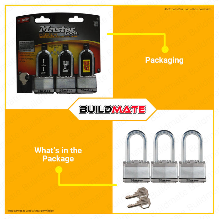 BUILDMATE Master Lock Excel / Magnum Pad Lock Set 45mm Keyed Padlocks Anti-Theft Security Key Lock SOLD PER SET