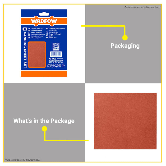 BUILDMATE Wadfow 50PCS/SET Sandpaper Sanding Sheets 230x280mm Finishing Abrasive Sanding Paper Sheet SOLD PER BOX - WHT